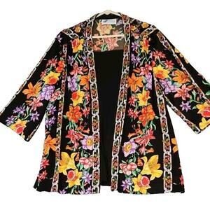 Vintage Top Notch Shirt Womens Plus 20W Floral Tunic Tank Colorful‎ Art To Wear